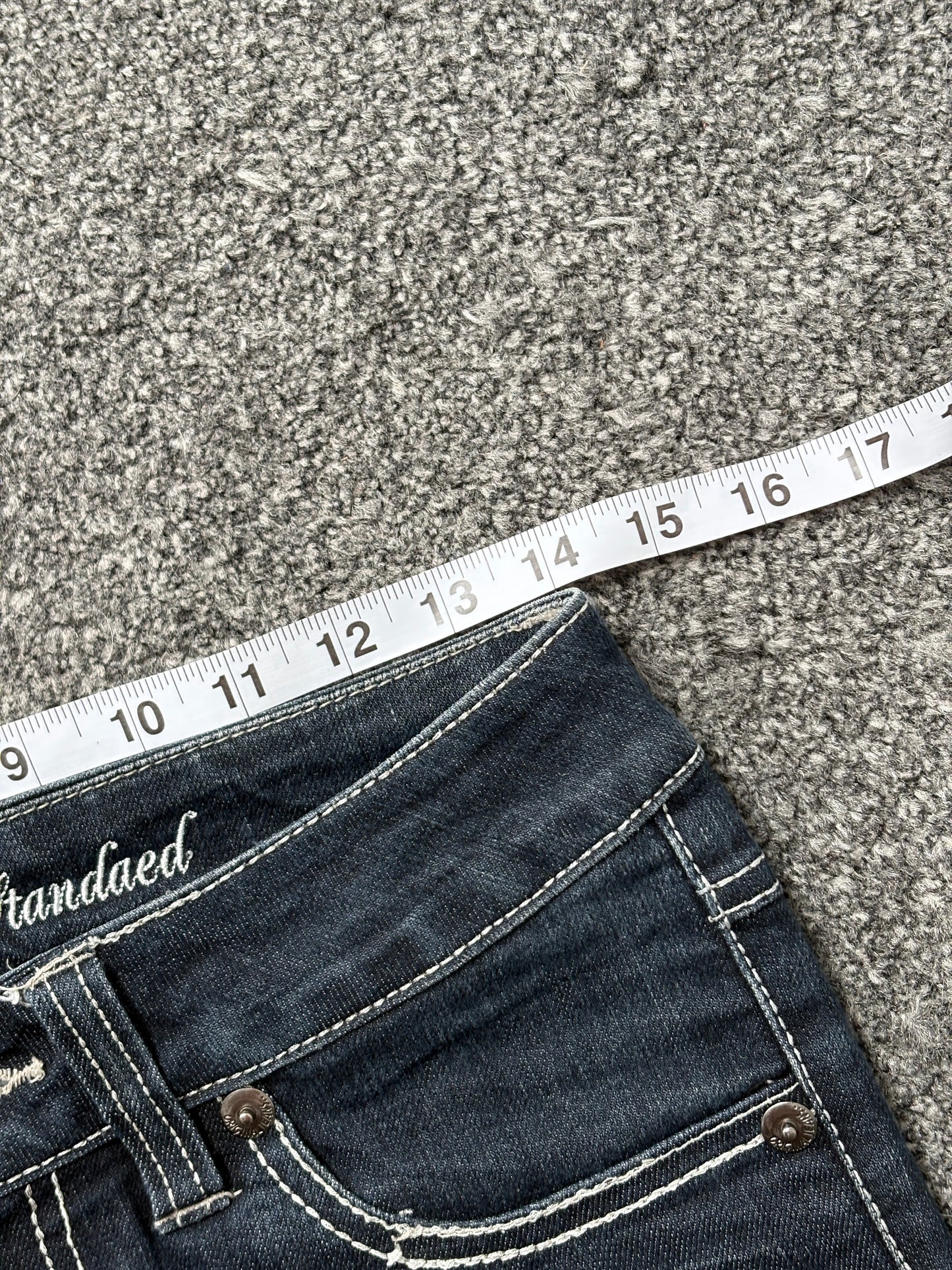 Denim Low Waist Micro Mini Skirt - W28