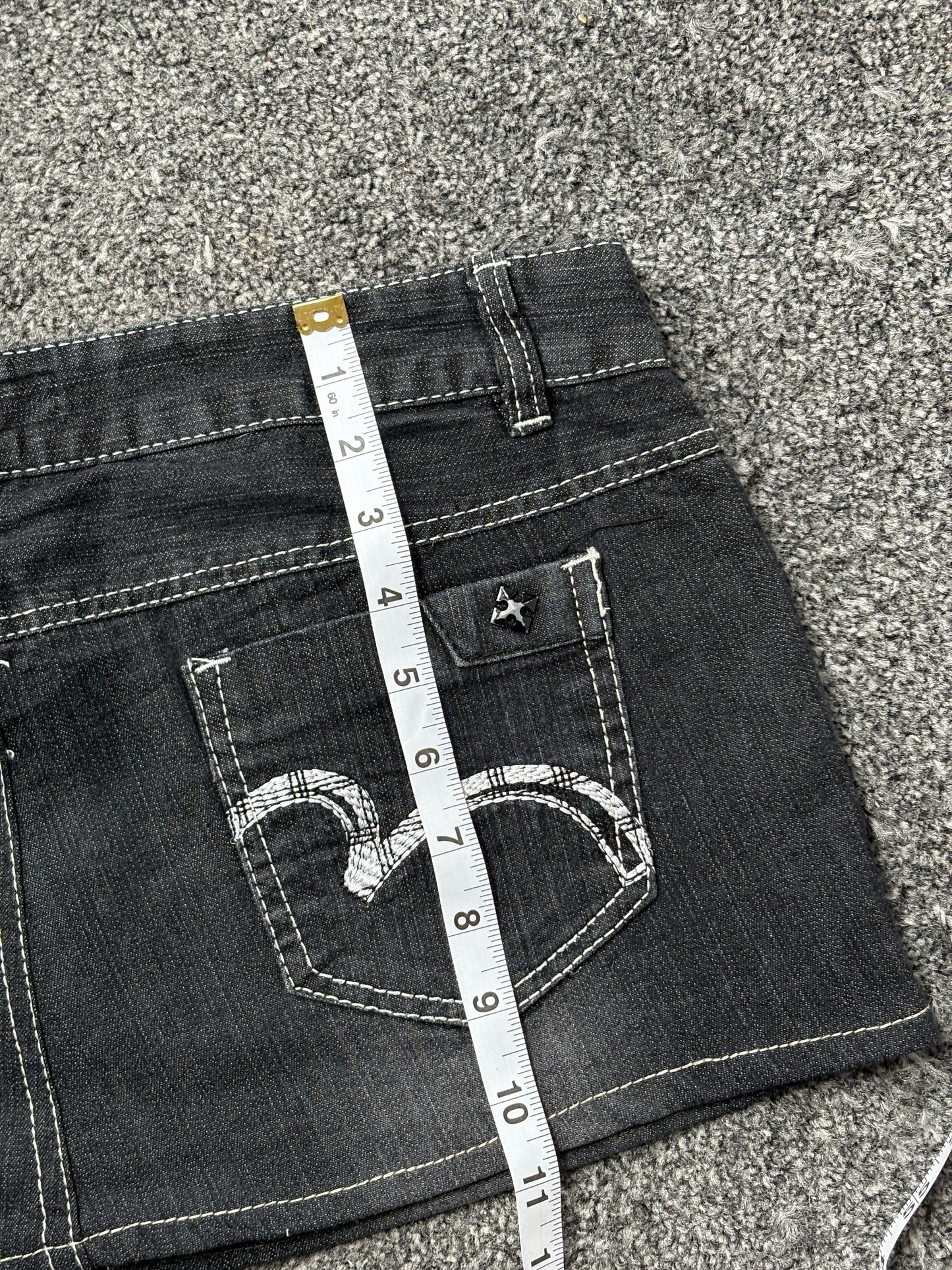 Low Waist Denim Micro Mini Skirt - W33
