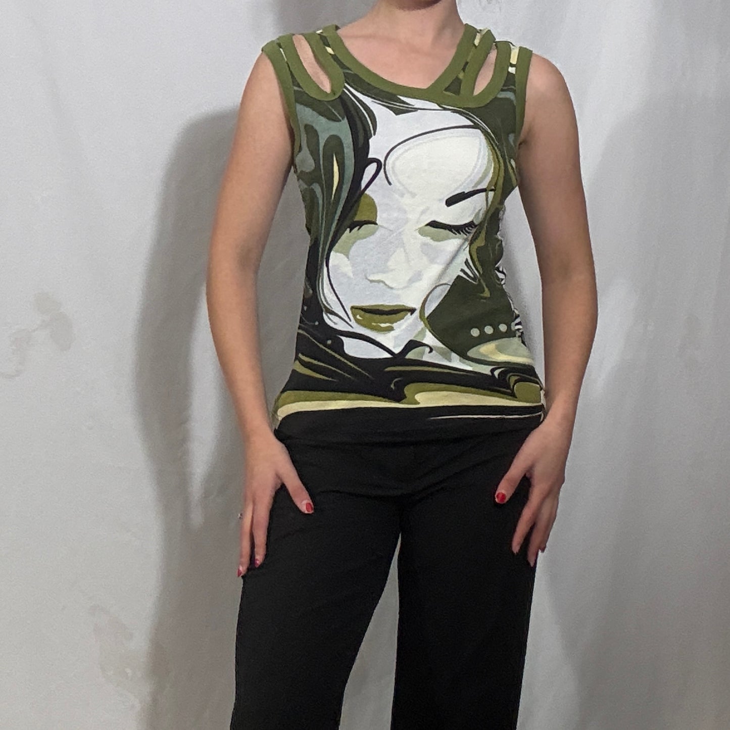 Vintage Y2K hayes deadstock graphic vest top - Small