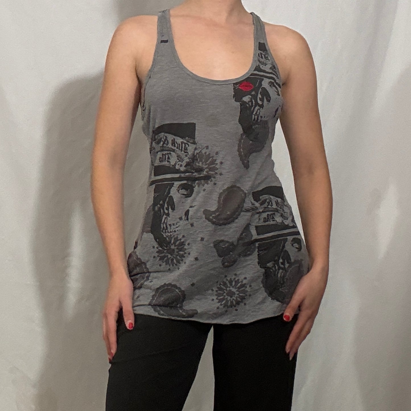 Vintage Y2K graphic cross back vest- Small