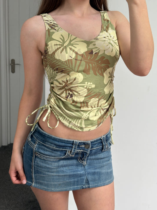 Floral Ruched Cami Top - Small