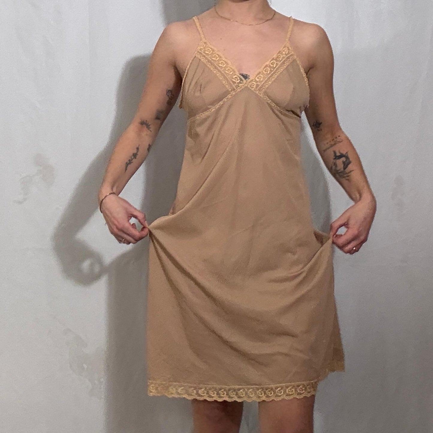 Vintage Y2K lingerie slip dress - Medium