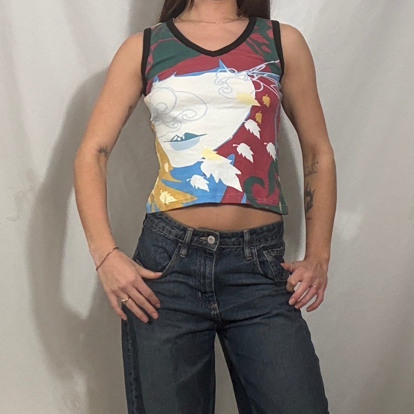 Vintage Y2K hayes deadstock graphic vest top - Small