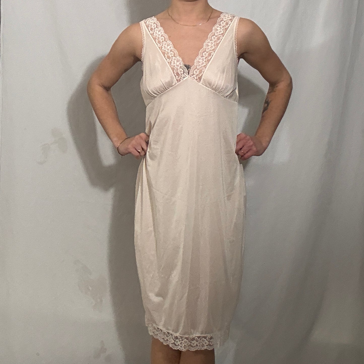 Vintage Y2K lingerie slip dress - Medium