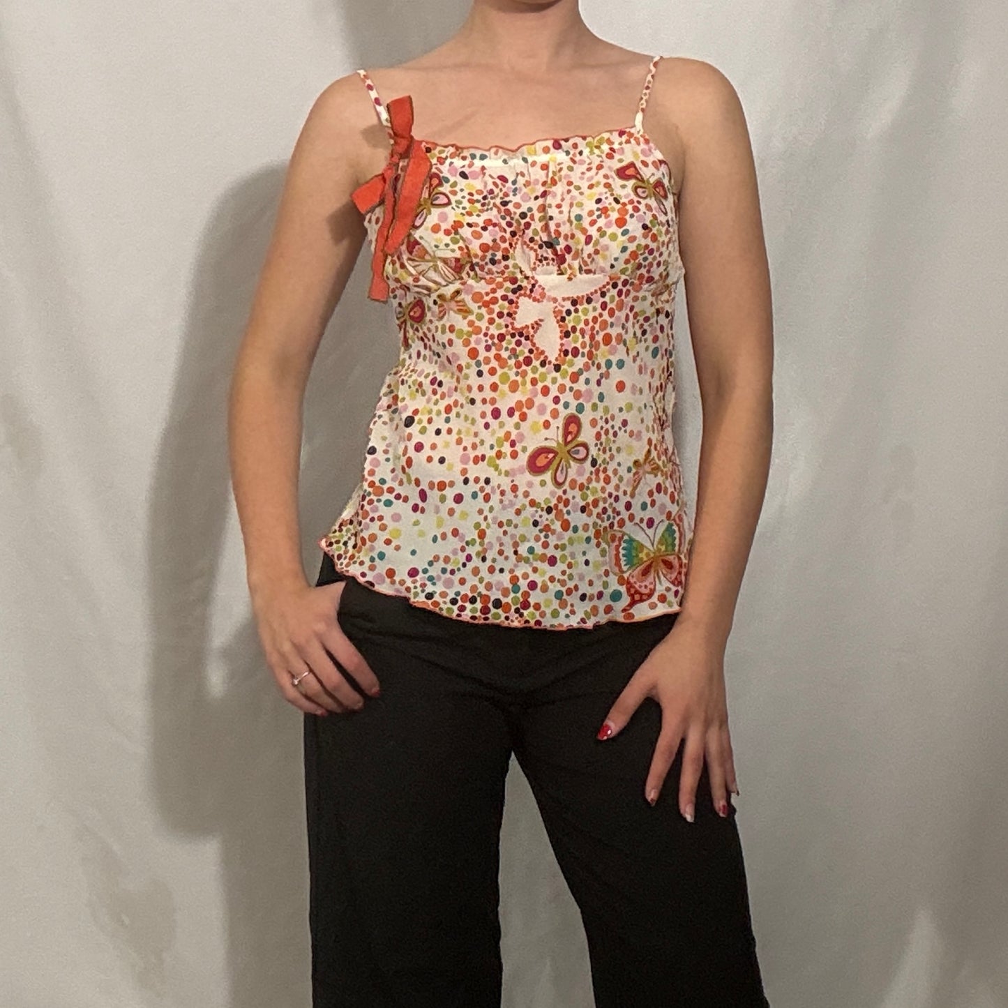 Vintage Y2K butterfly cami top - Medium