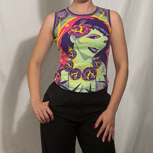 Vintage Y2K hayes deadstock graphic vest top - Small