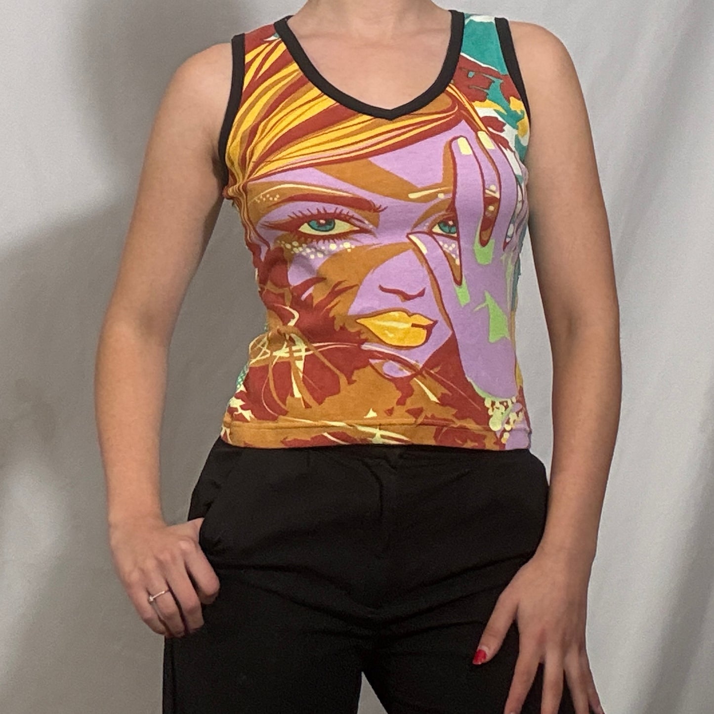 Vintage Y2K hayes deadstock graphic vest top - Small