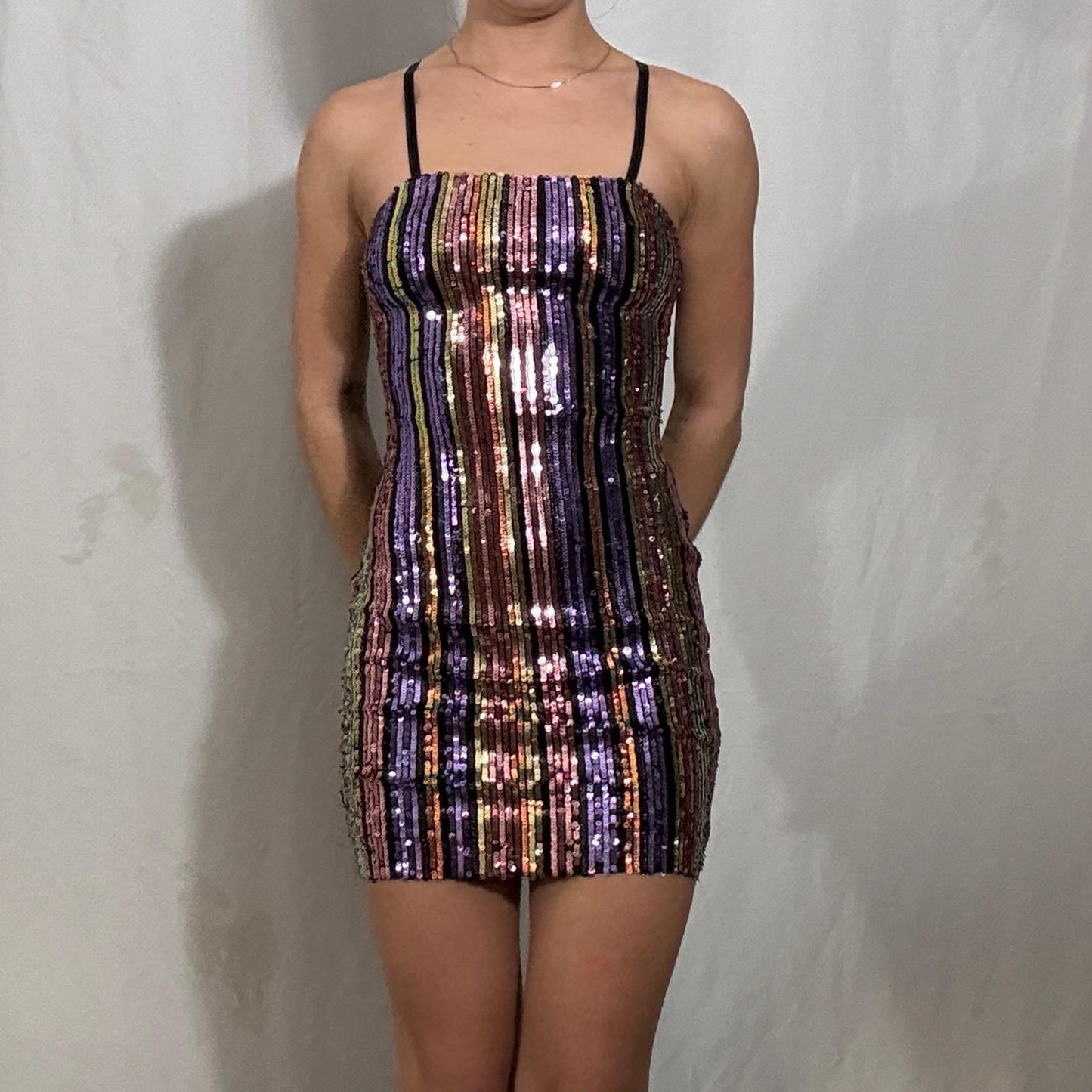 Vintage Y2K sequin slip dress - Small