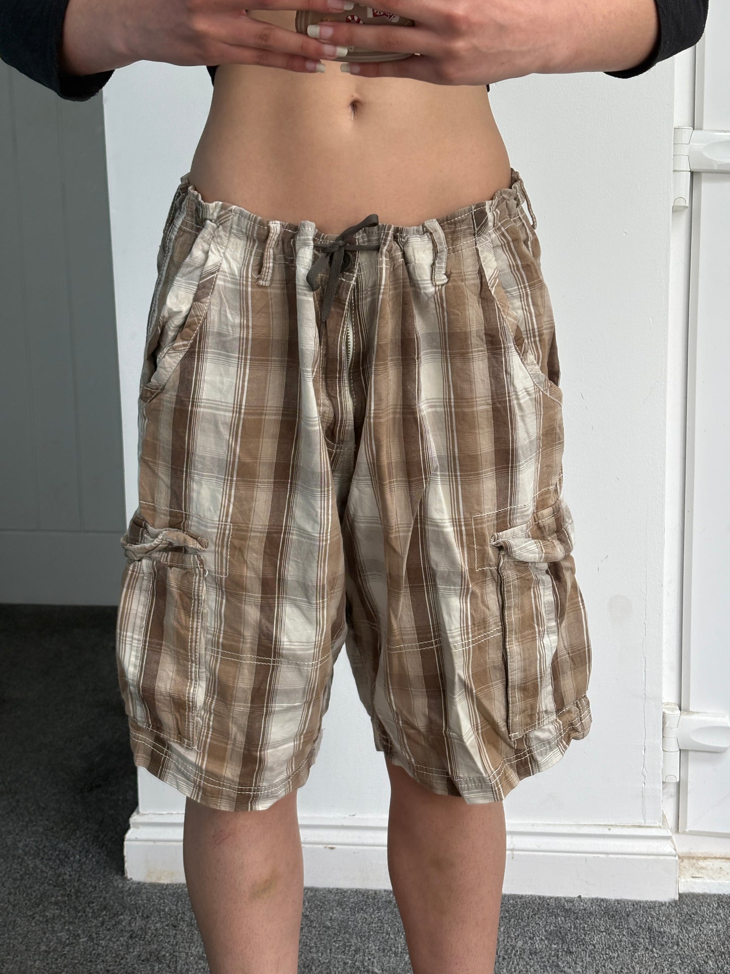 Plaid Cargo Shorts - W38