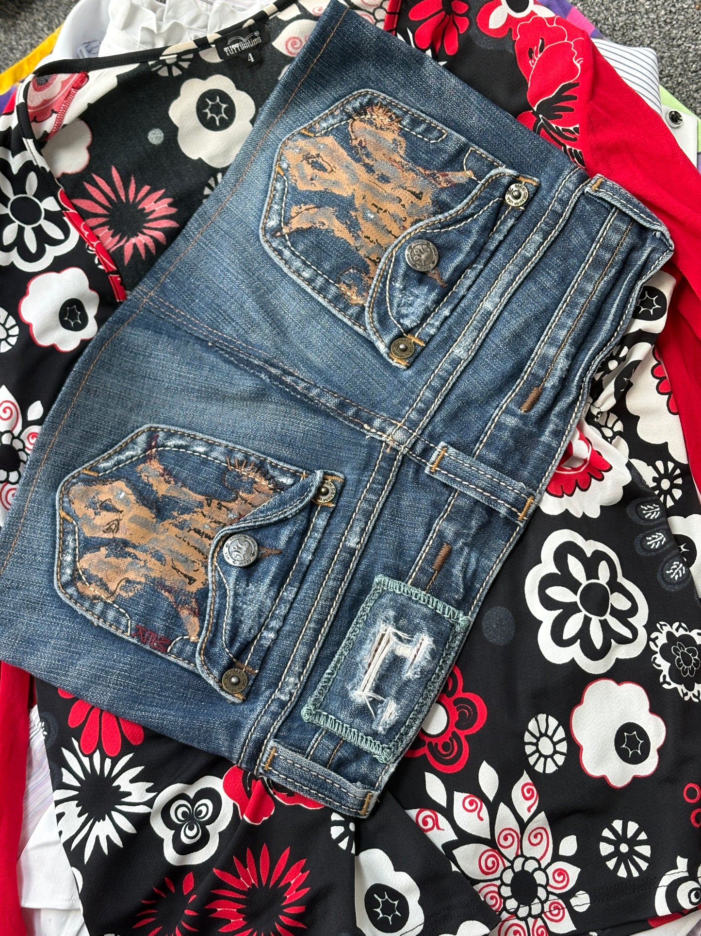 Denim Micro Mini Skirt - Small