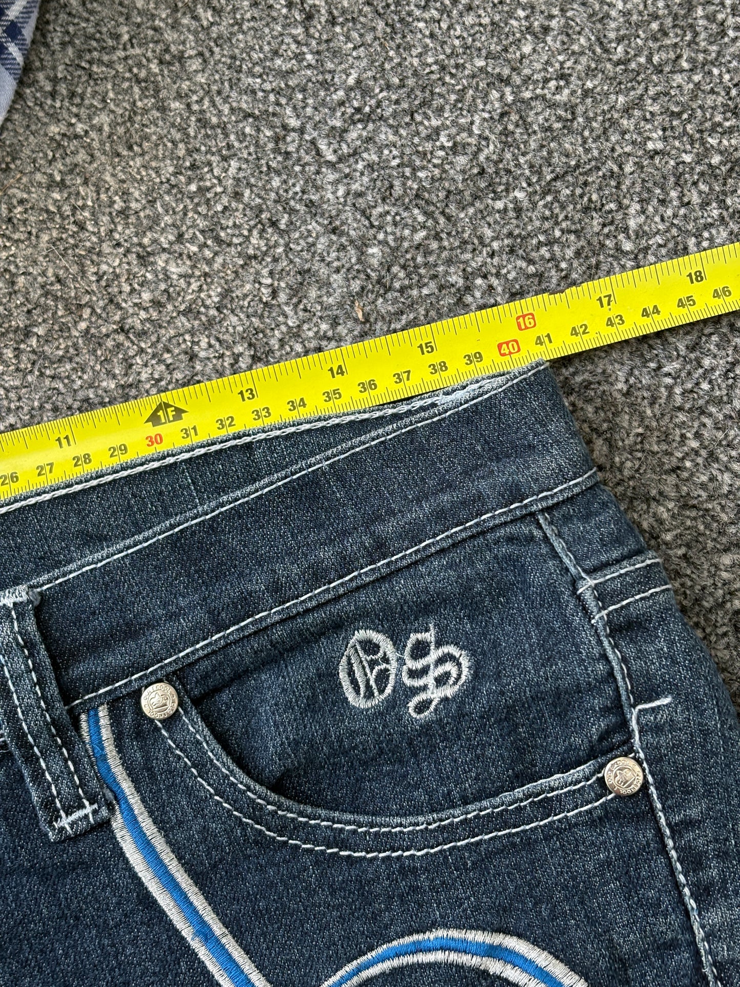 Embroidered Denim Mini Skirt - W32