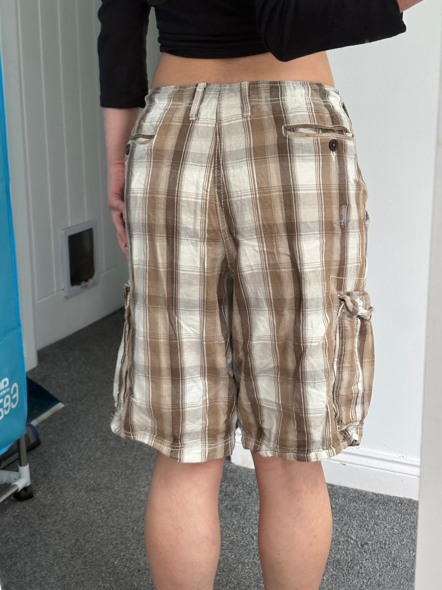 Plaid Cargo Shorts - W38