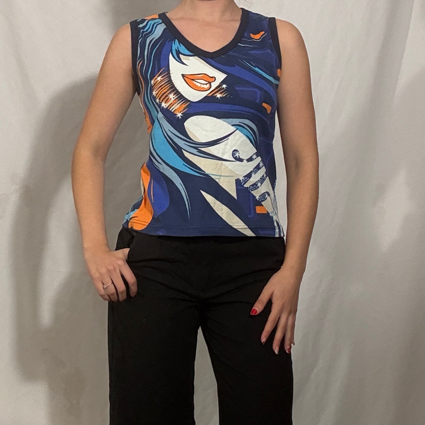 Vintage Y2K hayes deadstock graphic vest top - Large