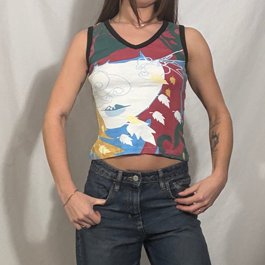 Vintage Y2K hayes deadstock graphic vest top - Small