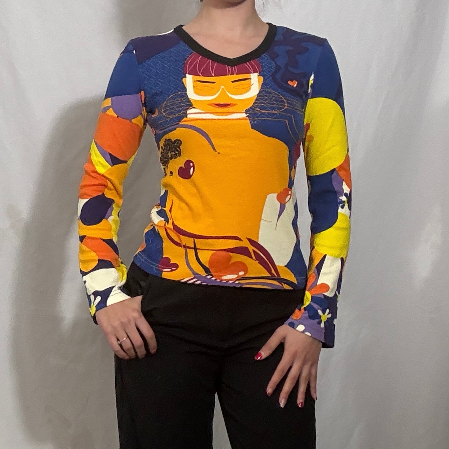 Vintage Y2K Hayes deadstock long sleeve graphic top - Small