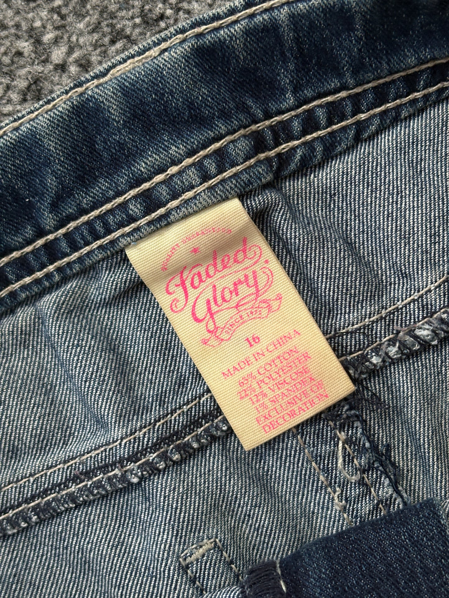 Denim Low Waist Micro Mini Skirt - W32