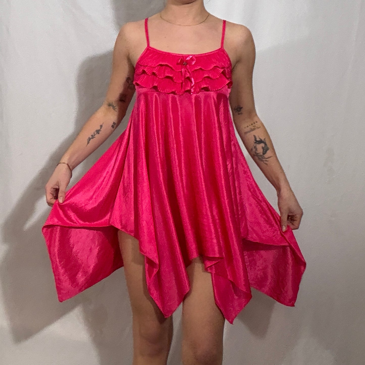 Vintage Y2K asymmetric fairy slip dress - Small