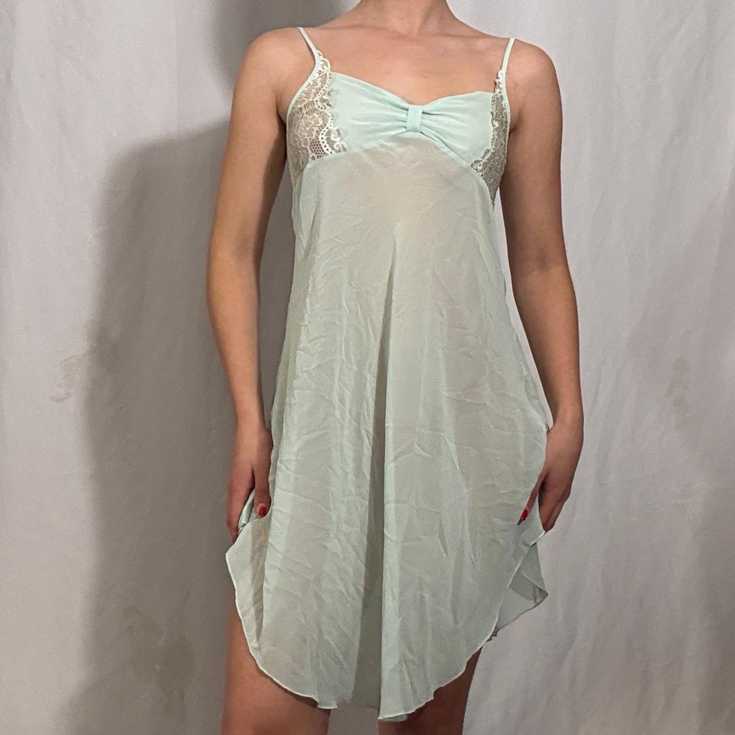 Vintage Y2K asymmetric slip dress - Small