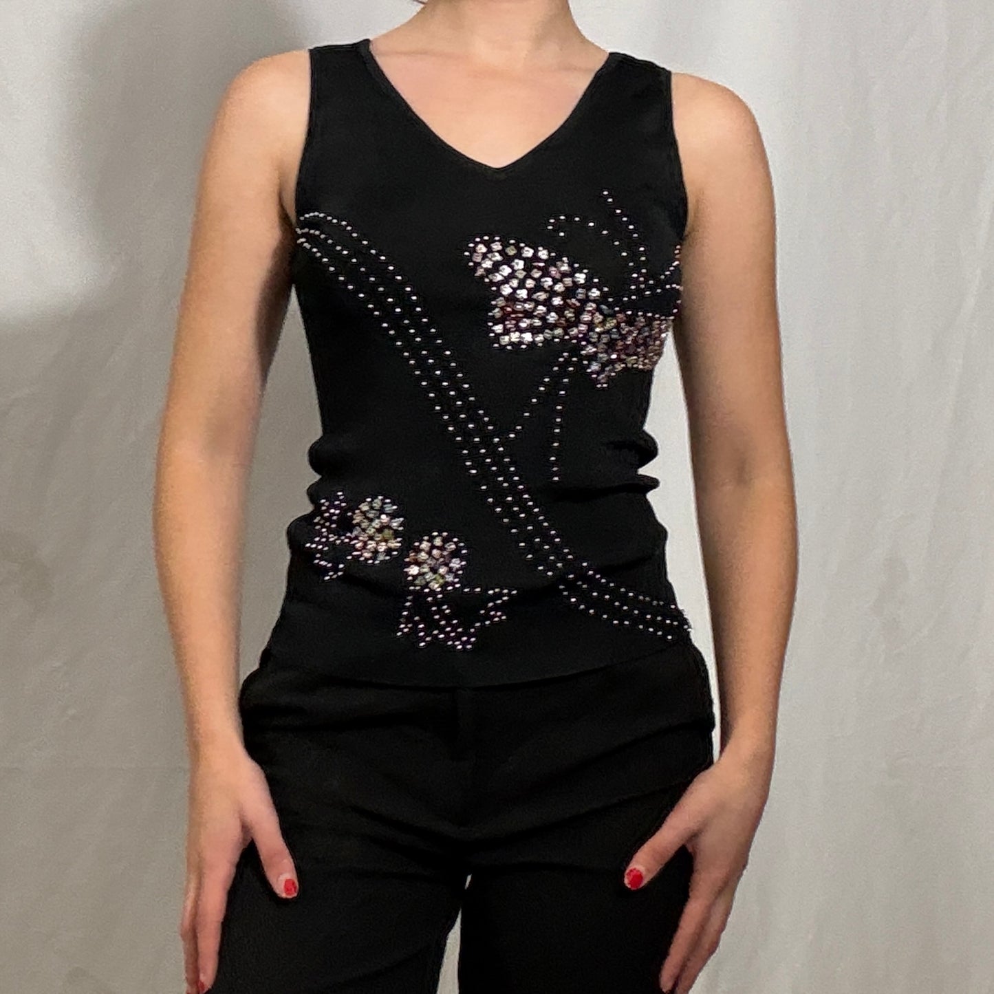 Vintage Y2K sequin embellished cami top - Small