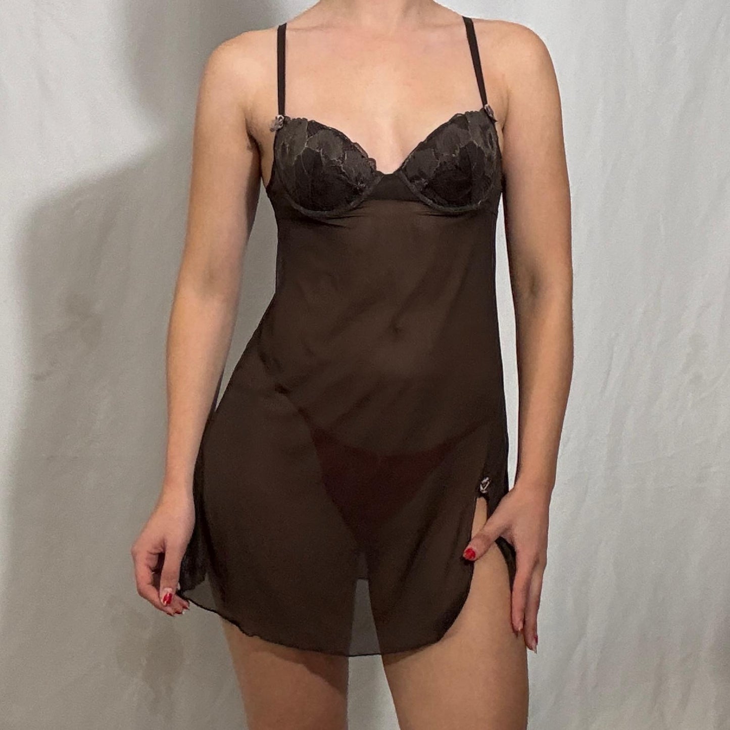 Vintage Y2K lingerie slip dress - XS