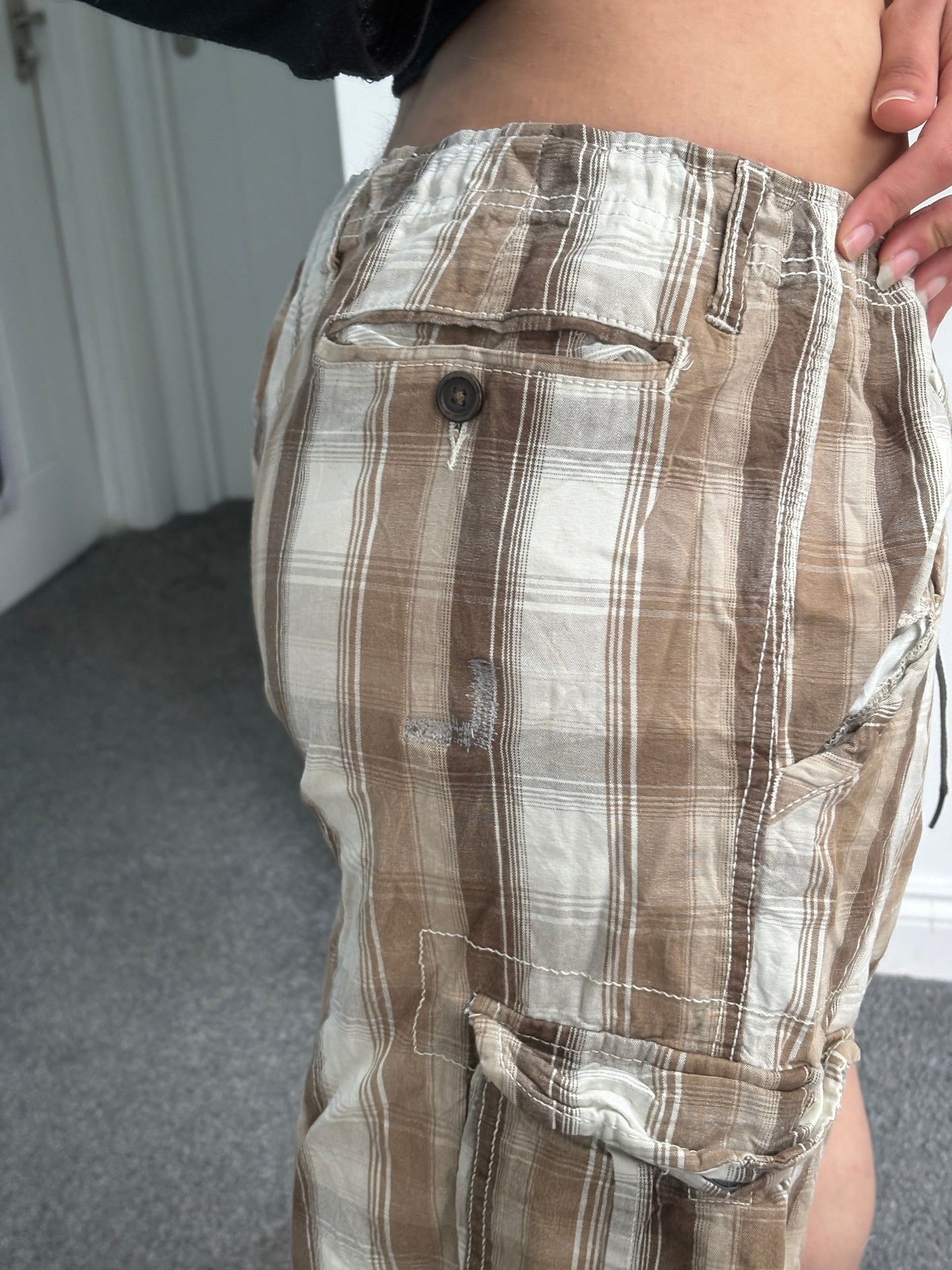 Plaid Cargo Shorts - W38