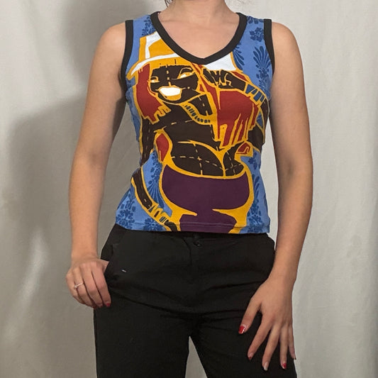 Vintage Y2K hayes deadstock graphic vest top - Small