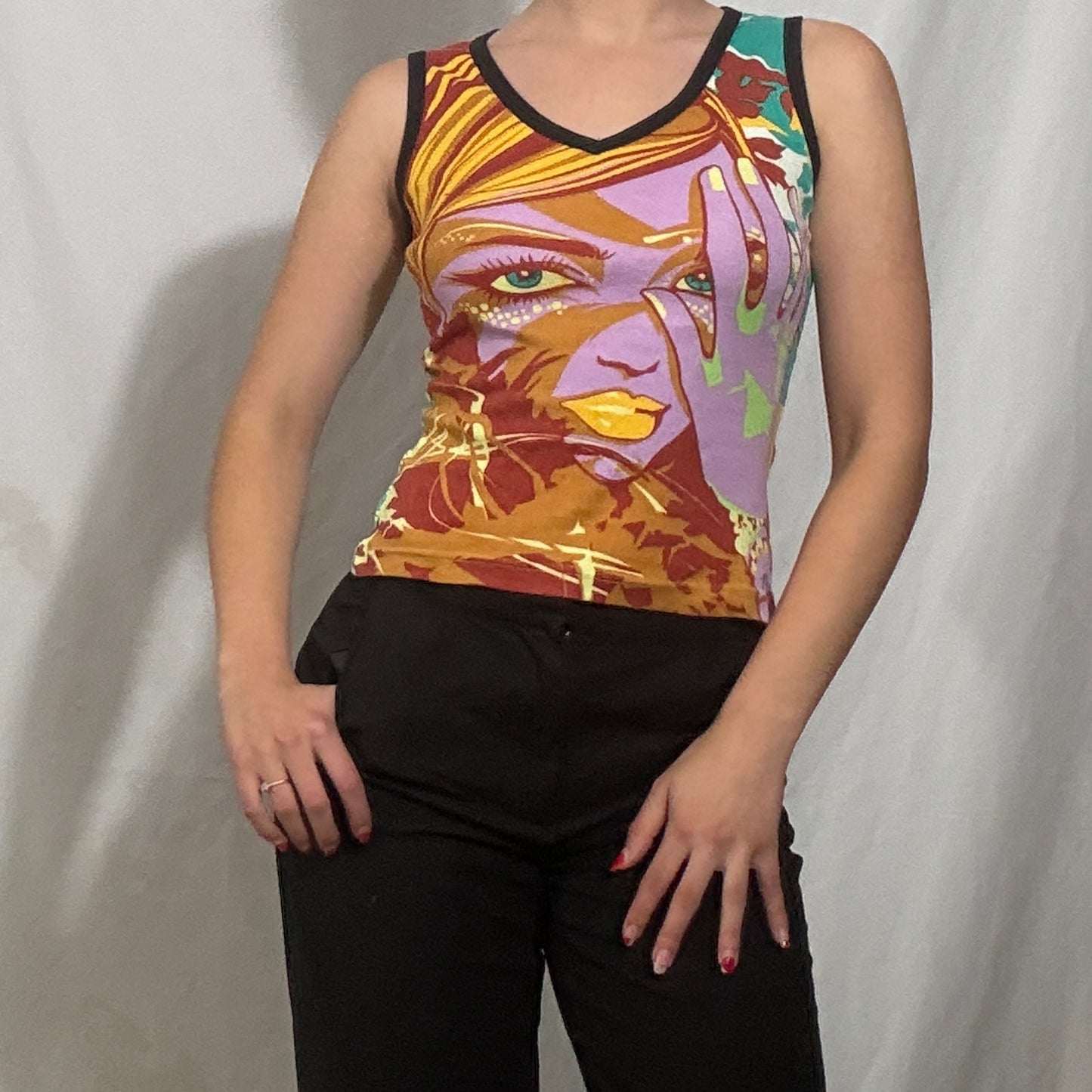 Vintage Y2K hayes deadstock graphic vest top - Small