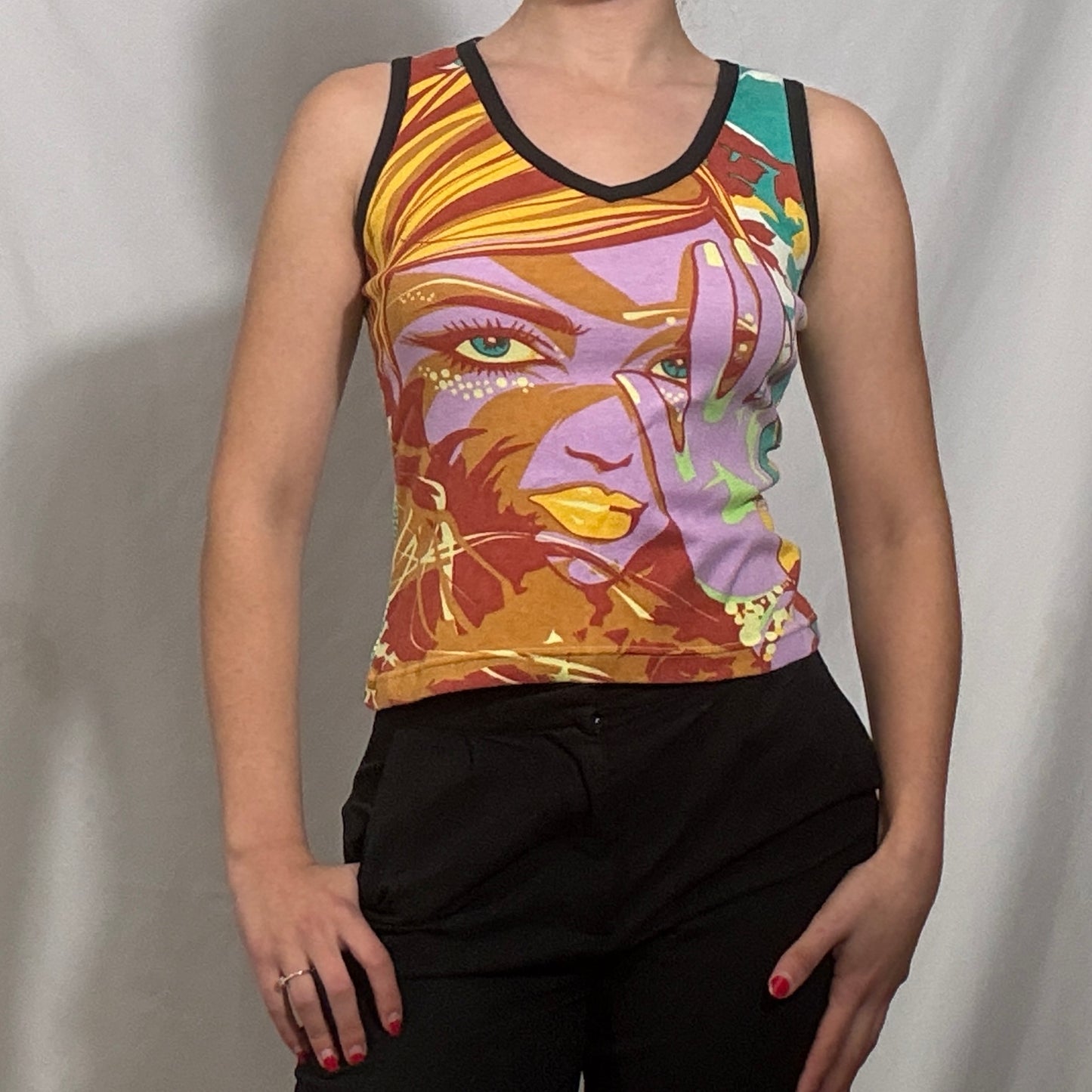 Vintage Y2K hayes deadstock graphic vest top - Small