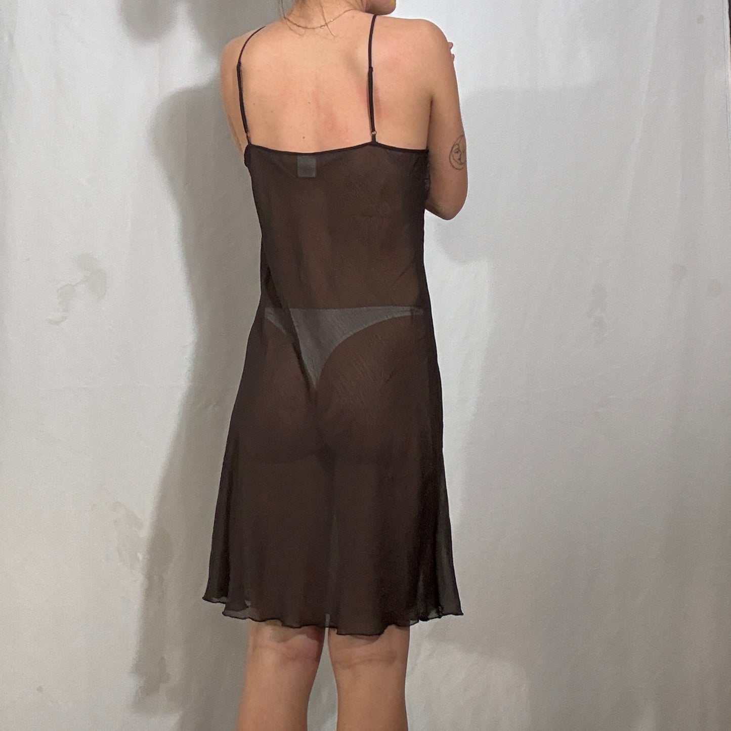 Vintage Y2K sheer slip dress - XL