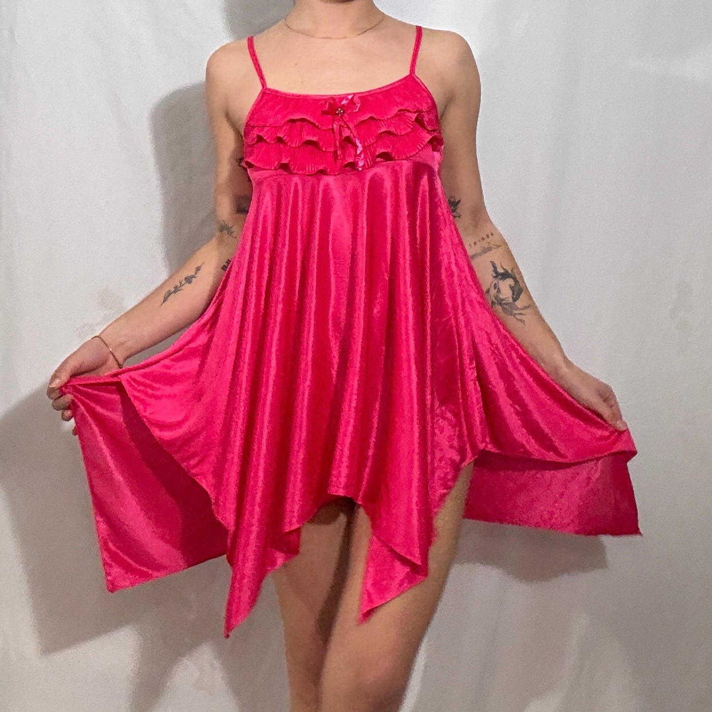 Vintage Y2K asymmetric fairy slip dress - Small