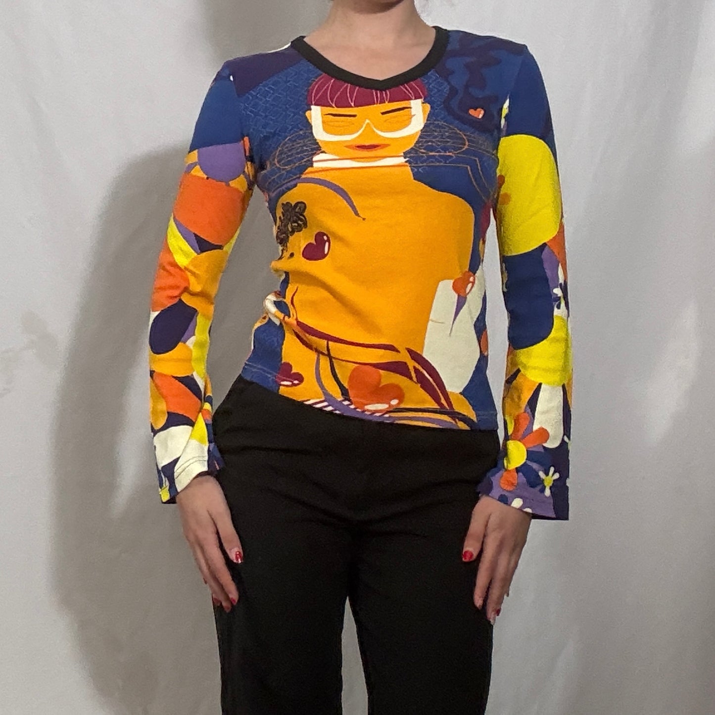 Vintage Y2K Hayes deadstock long sleeve graphic top - Small