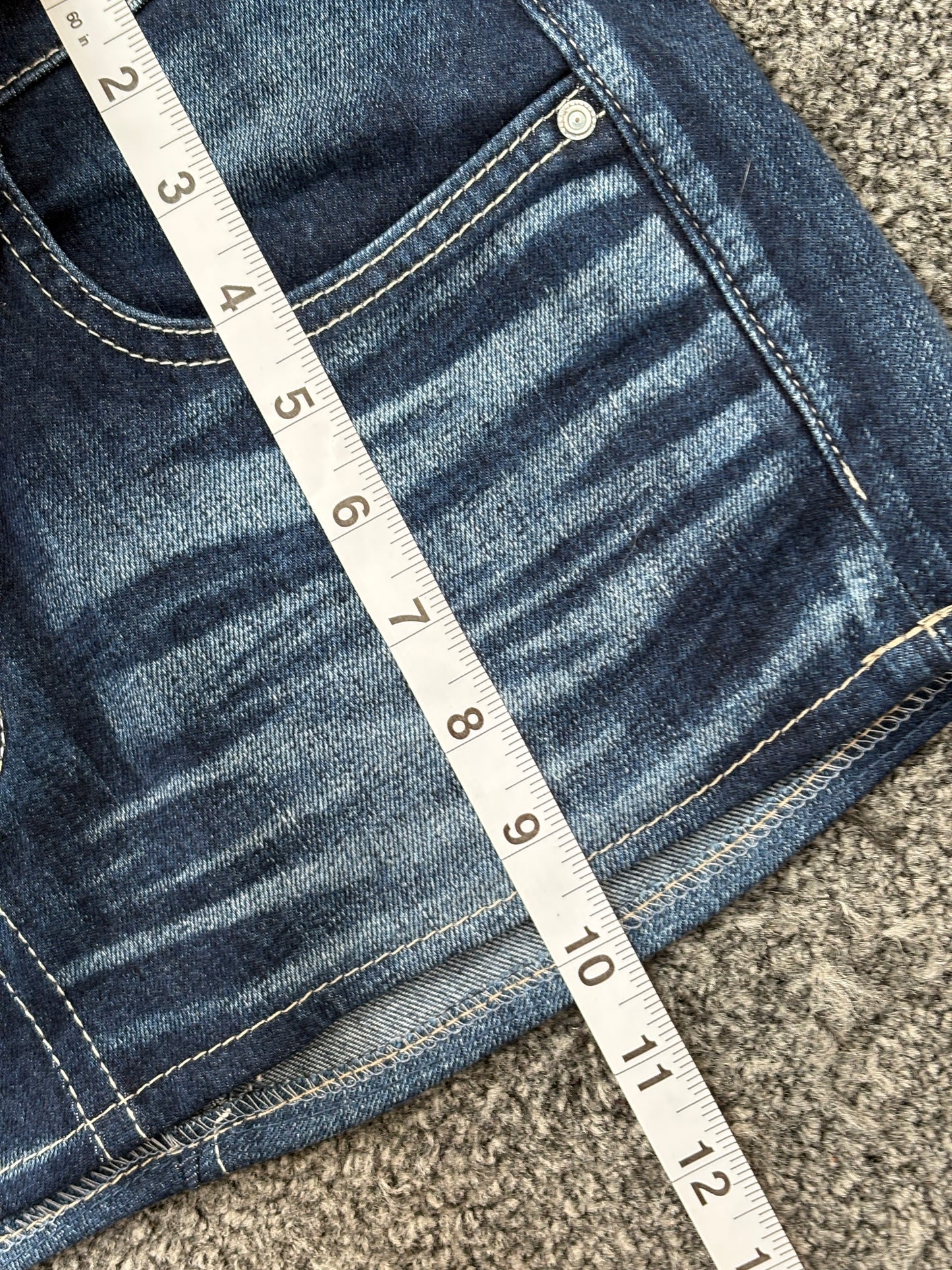 Low Waist Denim Micro Mini Skirt - W31