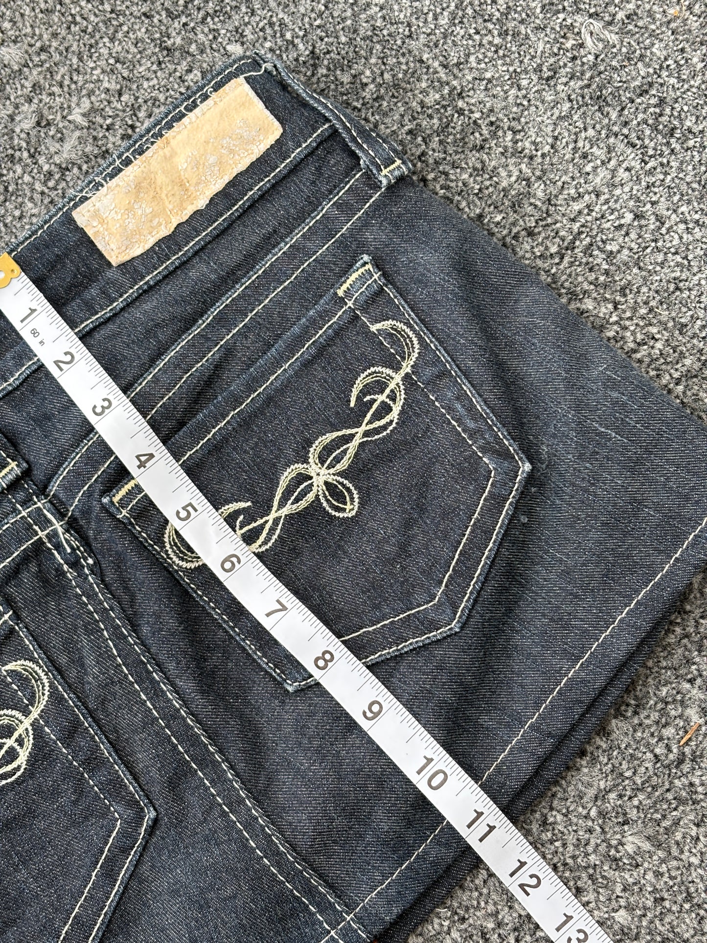 Low Waist Denim Micro Mini Skirt - W30