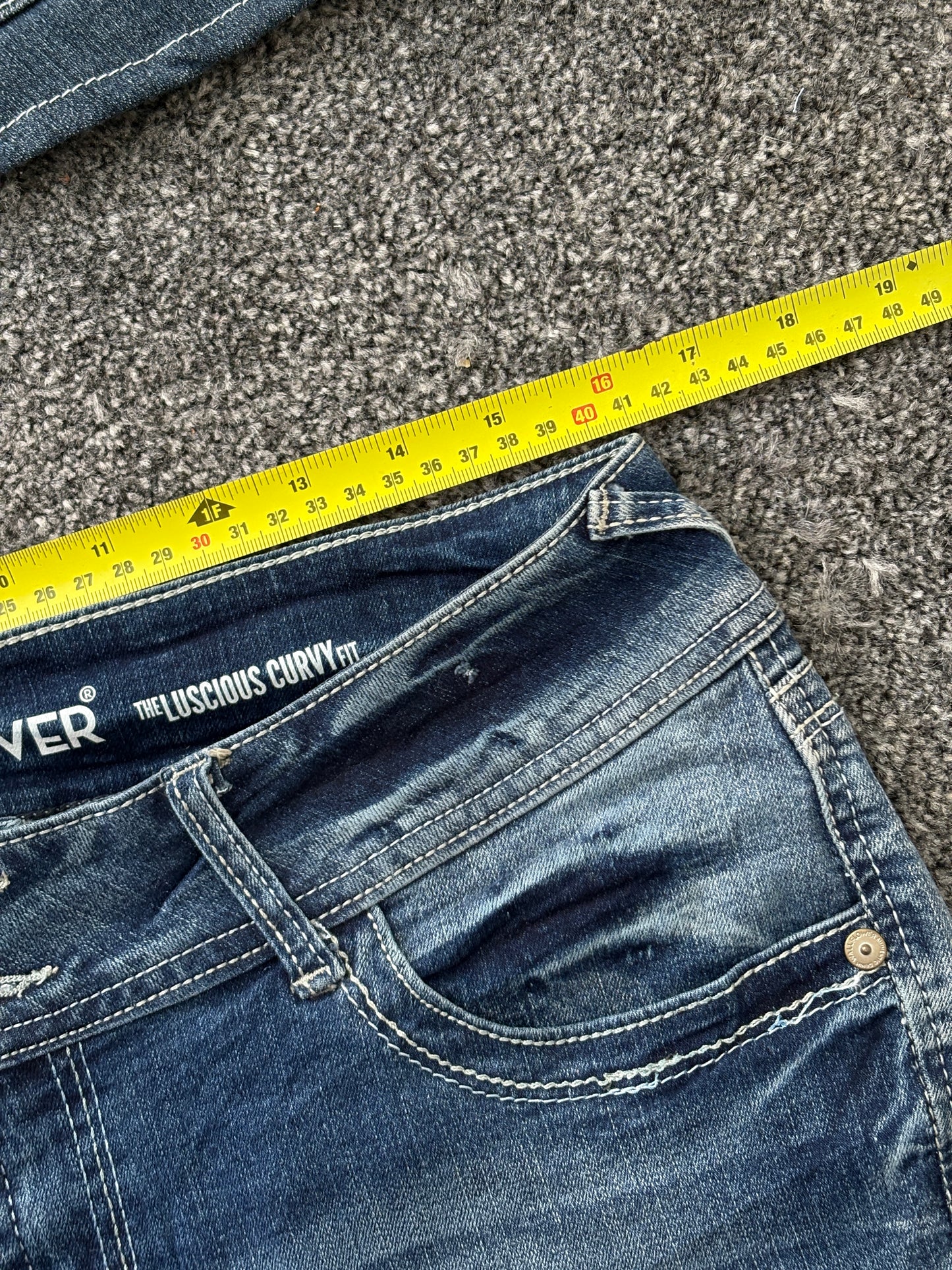 Low Waist Denim Mini Skirt - W32