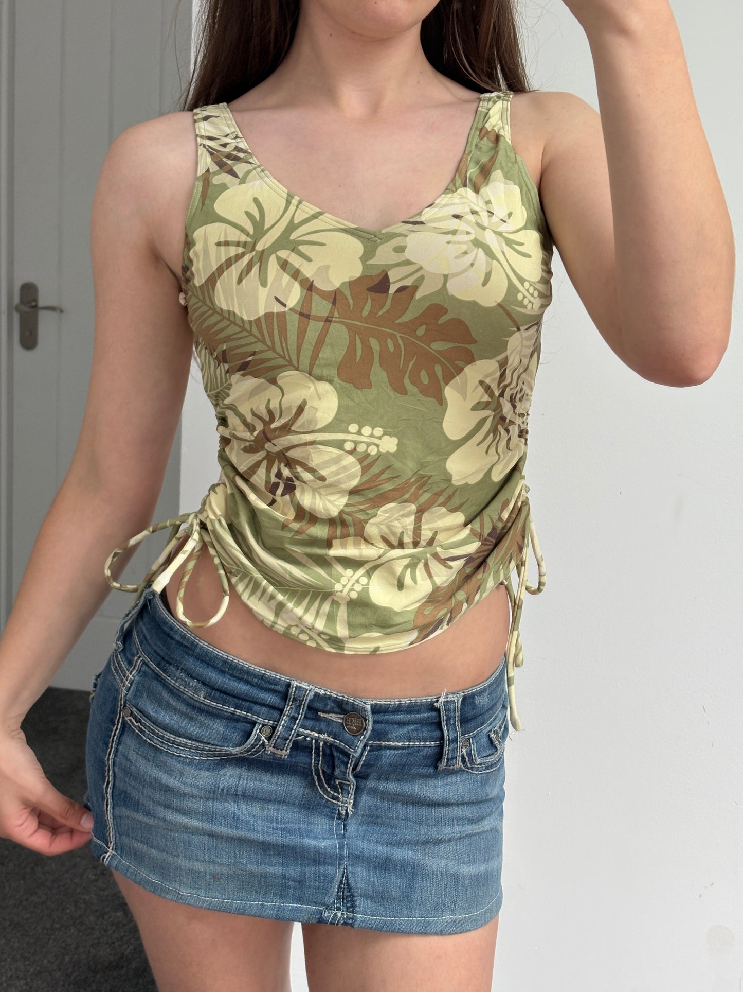 Floral Ruched Cami Top - Small