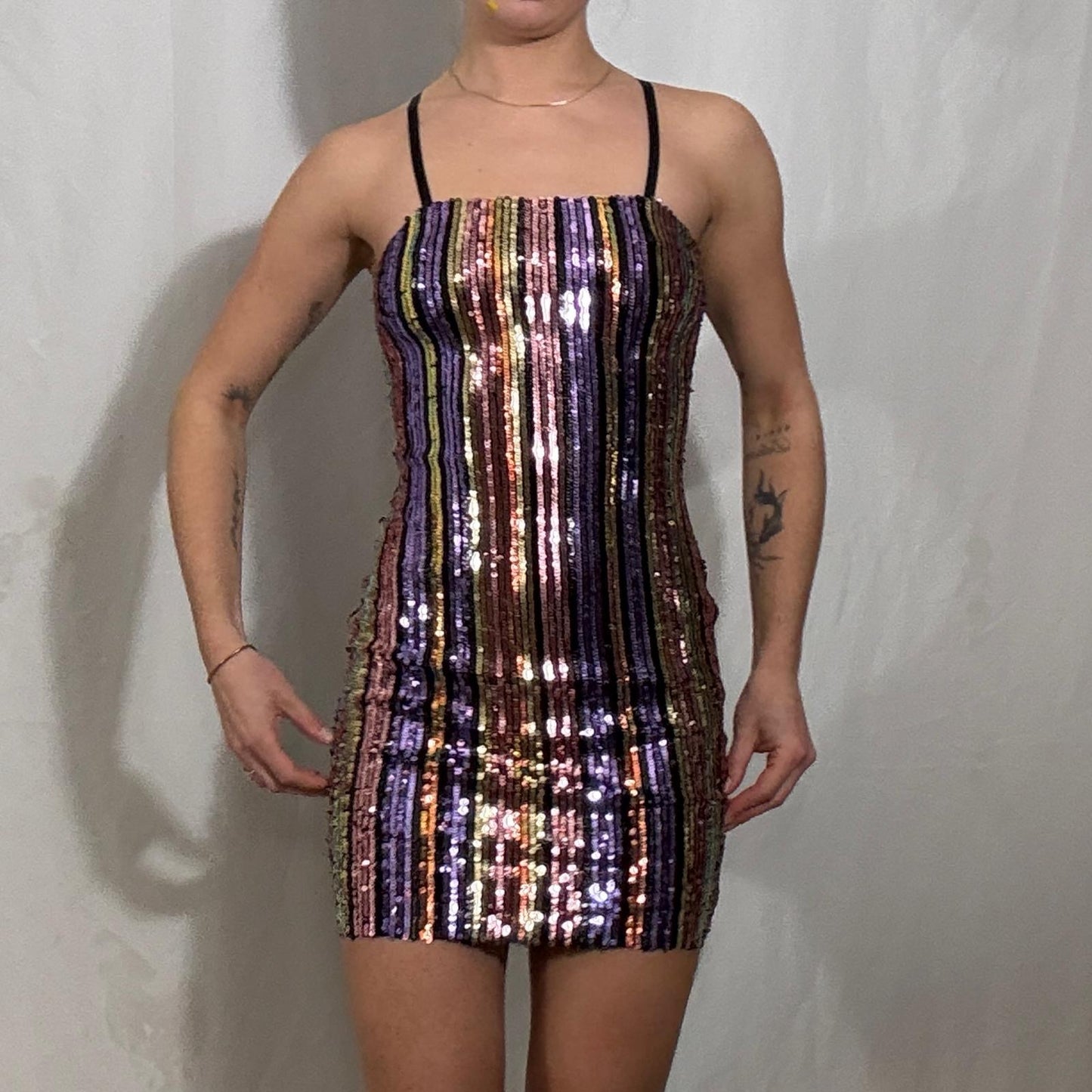 Vintage Y2K sequin slip dress - Small