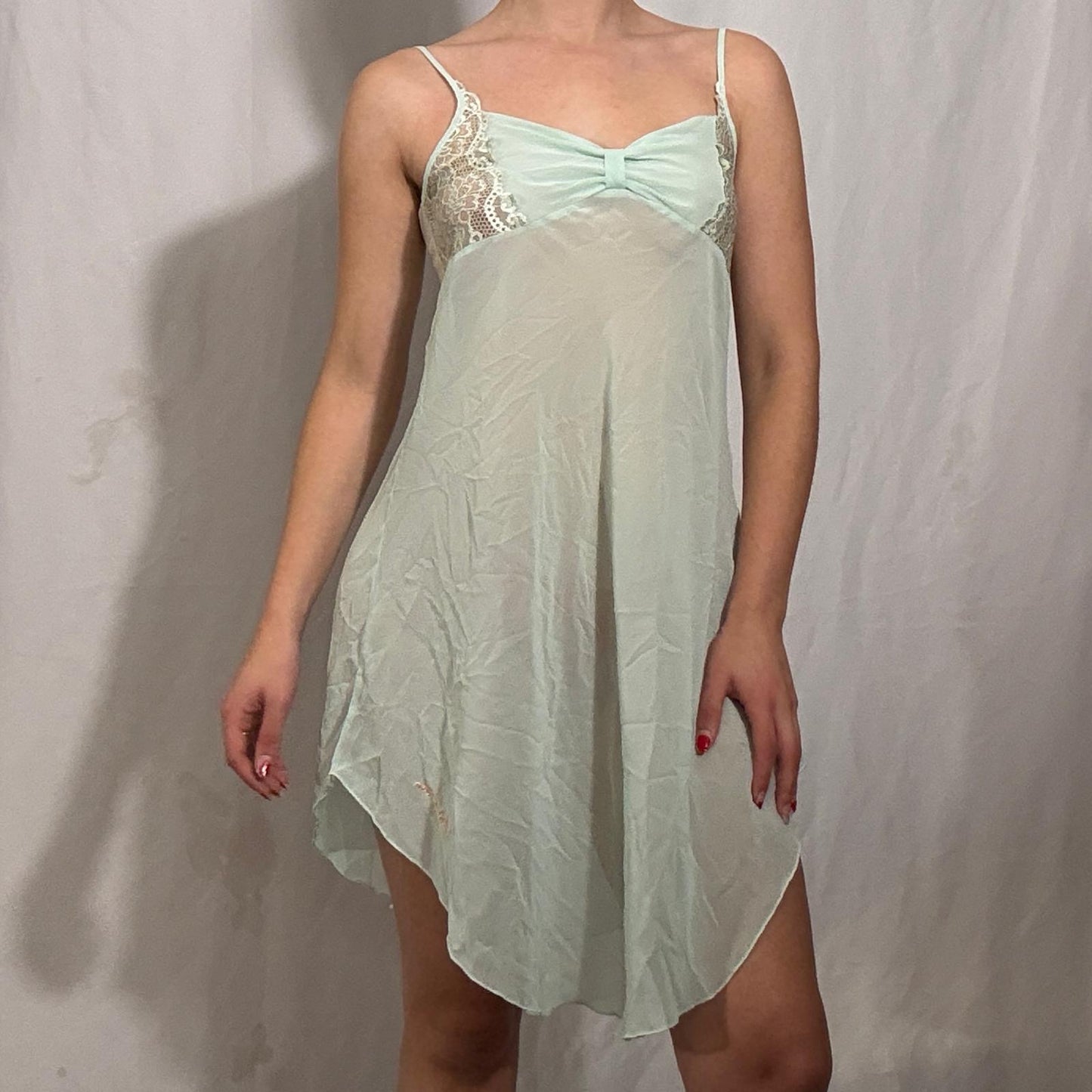 Vintage Y2K asymmetric slip dress - Small