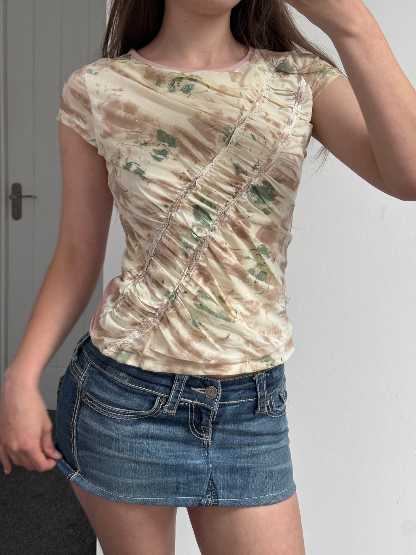 Floral Fairy Ruffle Top - Medium