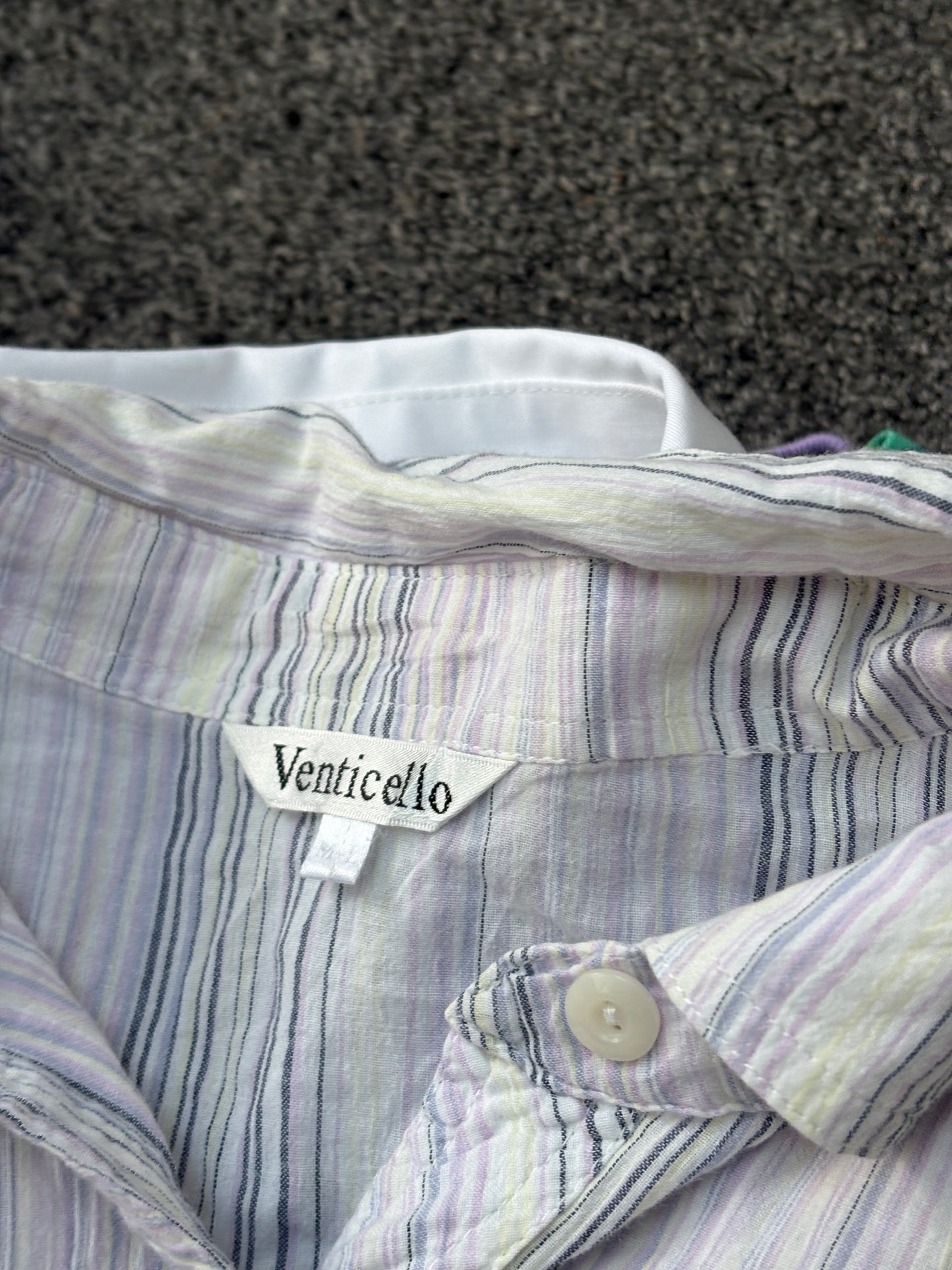 Striped Cinched Waist Shirt - Small